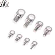 [A&B] 3Pcs Brass Stud Nuts & Eye Bolts With Hole M3/M4/M5/M6/M8/M10 - Copper Lifting Eye Screws Set 