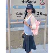 YUEZHONGWEI | ชุดชั้นในซ้อนกัน สปริง OOTD เสื้อถักแขนกุด