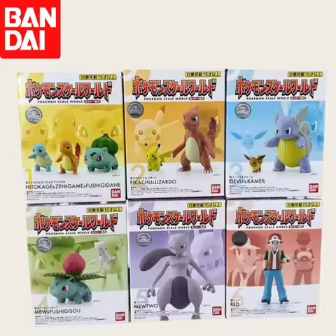 Original Bandai Pokemon Scale World Jotoh Region Lyra & Bayleef & Natu & Smoochum In Stock Anime Act