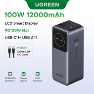 Ugreen 100W 12000mAh LCD Digital Display Power Bank Powerbank Compatible with iPhone 17 series, Macb
