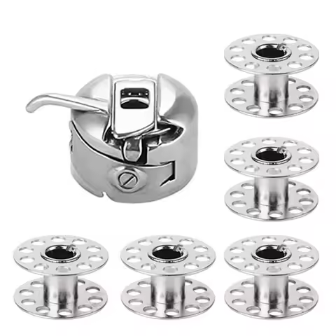 1 PCS Bobbin Case With 5 PCS Sewing Machine Metal Bobbins For Singer Brother Janome Household Sewing
