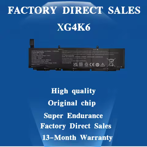 XG4K6 11.4V 97Wh 5XJ6R 11.4V 56WH 01RR3 F8CPG 0F8CPG Original Laptop Battery For Dell XPS 17 9700 97