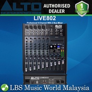 Alto Professional LIVE 802 8 Channel and 2 Bus Mixer with USB Audio Interface (Live802)