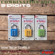 GEMBOK NOMOR KECIL 8 DIGIT WARNA WARNI NON RESETTABLE NON ADJUSTABLE PERANGKAT KERAS J6102