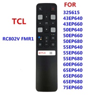 RC802V FMR1 RC802V FUR6 RC802V FNR1 New Original Google Assistant Voice Remote Control use For TCL Android 4K Smart TV