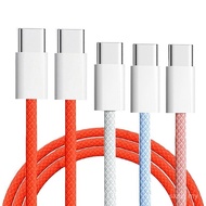 60W Fast USB C to Type C Cable Braided TPE-c Data Line for Durable Cord(2m,White) PN4C