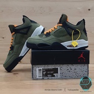Sepatu Nike Air Jordan 4 X Undefeated "Olive Green" Pria Original