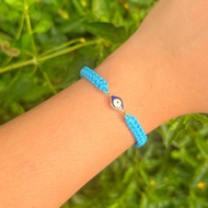 TDA Mini Almond Amulet Evil Eye Reversible Bracelet with Free Size Cord Gelang Pria Asli