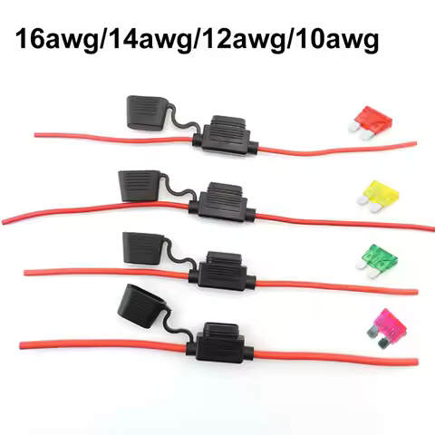 Waterproof Mini Small Medium Auto Fuse Holder 16/14/12/10AWG Car Blade Fuse wire cable 10A 20A 30A 5