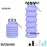 BANANA1 Collapsible Water Bottle, Leakproof Silicone Foldable Water Bottle, Portable 17oz BPA Free E
