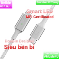 Belkin Smart LED Type C to L fast charging cable 1.2m 60w Tuan Ha Store
