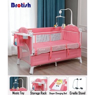 [Ready Stock] Brotish Multifunctional 2 Layer Portable Baby Bedside / Cot / Crib Foldable Sleep Bed 