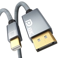 AGFINEST 8K Mini DisplayPort to DisplayPort Cable, Bi-Directional Mini DP to DP 1.4 Cable [8K@60Hz, 
