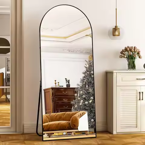 26" x 71" Full Length Mirror - Aluminum Alloy Frame Full Body Mirror - Black Extra Large Floor Mirro