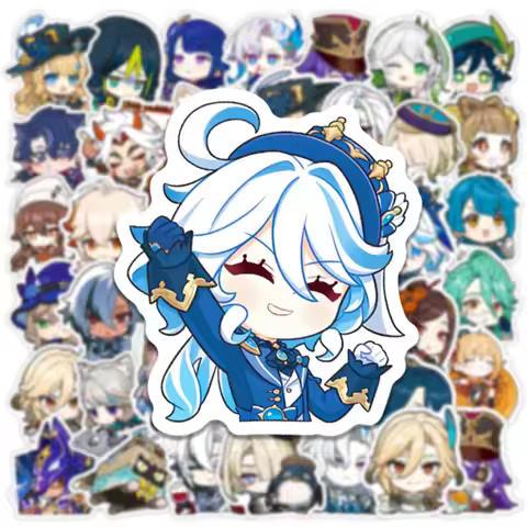 50PCS Furina Cartoon Stickers Genshin Impact Graffiti Adventure Game Sticker Suitcase Laptop Guitar 