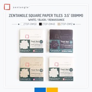 Sakura Zentangle ZTGP-01#12 / #50 / #49 Square Paper Tiles 3.5" (89mm) 10'S Set - White / Black / Re