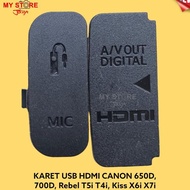 Xie Rubber Cover Side Rubber USB MIC HDMI AV Canon EOS 600D 650D 700D
