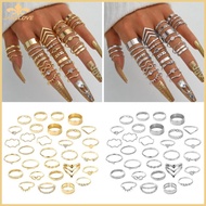 JL Punk Grunge Stackable Rings for Men and Women Geometric  Accessories