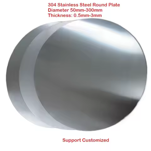 Thickness 0.5-3mm 304 Stainless Steel Circular Plate,Circular Disc Plate Sheet,Diameter 50/80/100/12