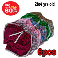 H,W 6pcs Per order Printed Flower Shorts for kids 2-4yrs old