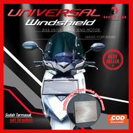 Windshield Universal Hitam Transparan Untuk Semua Merk Motor Matic dan Bebek Visor Uuniversal Visor 