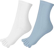 Toe Socks 97% Cotton Size 35-39 Ribbed Shaft Toe Stockings Five Finger Socks Women's Everyday Sports