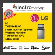 LG TH2516SSAV Smart Inverter Top Load  Washing Machine  TurboWash3D™,  16KG, Silver