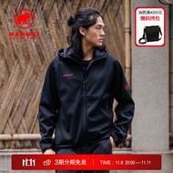 猛犸象（MAMMUT）【红标】Clion 男女同款防风耐磨连帽夹克外套软壳衣 黑色 L