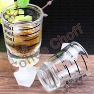 Round Borosilicate Glass Sloki Cup Double Shot Espresso Unique Unbreakable Capacity 60ML Measuring C