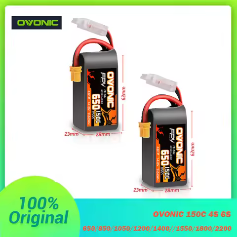 OVONIC 150C 4/6S 650/850/1050/1200/1400/1550/1800/2200mAh Lipo Battery For FPV Racing Drone Parts Wi