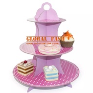 Pink polka dot cupcake stand / 3 tier stand / pink cupcake stand / cupcake coaster / cake decoration
