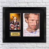 【SG Stock】Chris Martin Coldplay Signed Autograph Music Wall Art Framed Reprint Canvas Poster Billboa