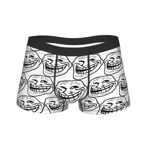 Rage Comic Trollfac Trunk Funny Anime Pouch Underwear Hot Sale Pattern Boxer Brief Comfortable Men U