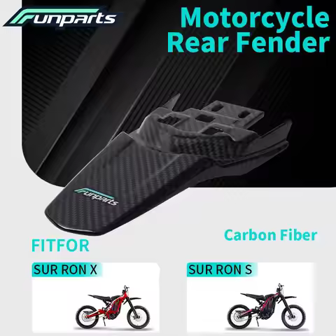 Funparts Carbon Fiber Motorcycle Rear Fender Mudguards For Surron Sur-Ron Sur Ron Lightbee Light Bee