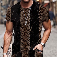 Men's Clothing 3D Digital Printing Short-Sleeved Abstract Geometric T-Shirt Half-Sleeved Loose Top C