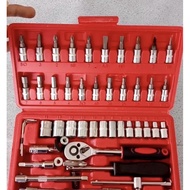 46pcs Ratchet Wrench Spanner Set Chrome Vanadium Socket 46 Tools Box