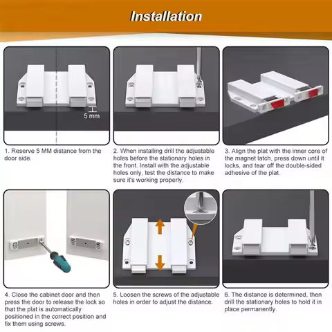 A77K Double Push to Open Cabinet Door Catches Heavy Duty 2 Pack Magnet Push to Open Door Touch Latch