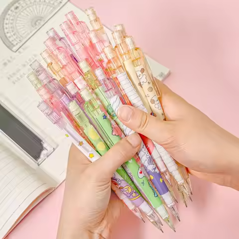 Cartoon 2.0MM 2B Automatic Pencil Press Type Come With Eraser Mechanical Pencil Stationery Sketch Pe