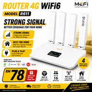 MEFI R611 WiFi 6 4G LTE Router 4 High-Gain Antennas Strong Signal Best for 2-Storey Home Plug & Play