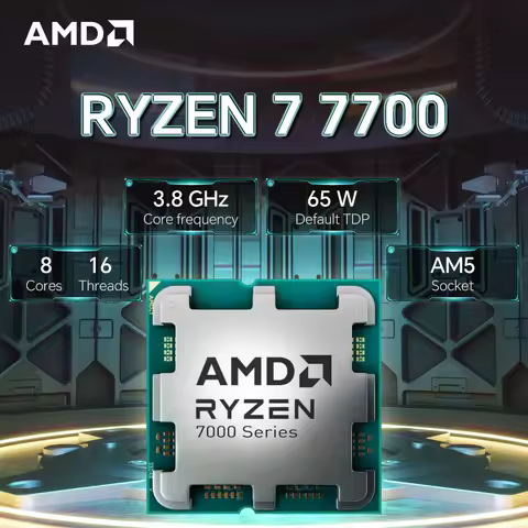 AMD Ryzen 7 7700 8-Core 16-Thread 3.8GHz L3=32M Processor 65W R7 7700 Socket AM5 5NM DDR5 NEW but No