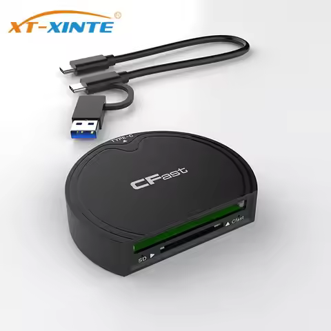 XT-XINTE 2 In 1 CFast 2.0 /SD Card Reader USB3.2 Gen2 10Gbps Type-C for Android Phone Laptop PC Memo