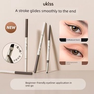 eyeliner pencil eyeliner waterproof UKISS Blade Eyeliner Pen Double Brush Tahan air dan peluh