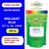 BRILLIANT BLUE CI 42090 Water Based Soluble ALCO 500g Single Color Food and Drink Coloring
