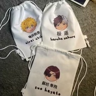Anime string bag wind breaker drawstring bag haruka sakura
