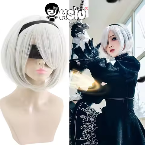 HSIU NEW High quality YoRHa No.2 Type B 2BYoRH 2A 9S 2B wig Cosplay Wig NieR:Automata Costume Play W