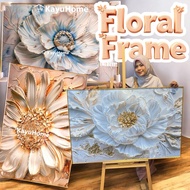 [51 Design] Frame Gambar Lukisan Bunga Frame Hiasan Dinding, 3D Flower Painting Wall Frame 120x80cm