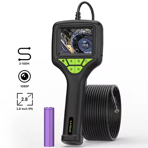 8mm Industrial Endoscope 1080P HD IPS Screen 70° View 8LED Type-C 3H Work -10°C~45°C for Car Engine 