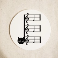 招財貓 音符 貓咪 黑貓 陶瓷鍋墊 陶瓷杯墊 陶瓷 耐熱 抗熱 鍋墊