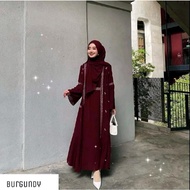 Azhar Busana Shop Safwa Abaya Maxi Dress Modelis Elegant Latest Dress Ceruty Babydoll Material Mix B