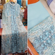 COD-GAMIS BROKAT ROMPI MISAH LEPAS PASANG DALAMAN BORDIR-GAMIS PAYET MEWAH MODEL CARDIGAN COCOK PEST